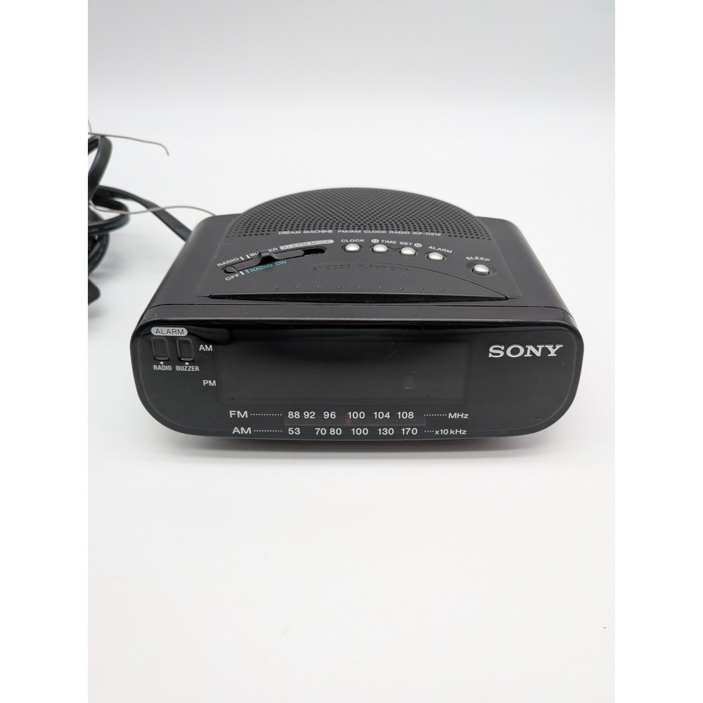 Sony Dream Machine ICF-C212 FM/AM Clock Radio Alarm Black Dual Power Working